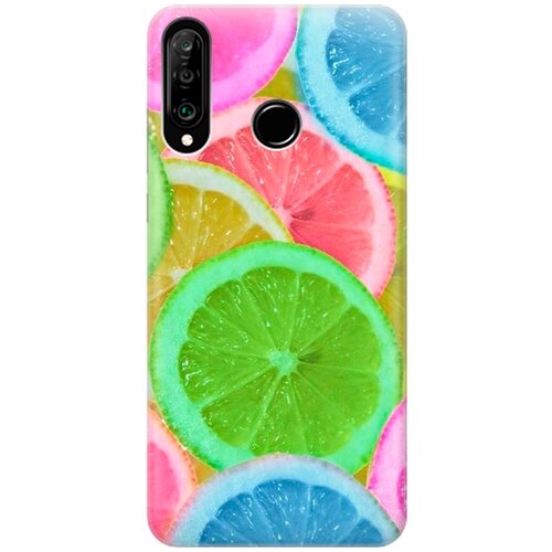 фото Ультратонкий силиконовый чехол-накладка для huawei p30 lite / honor 20s / honor 20 lite с принтом "разноцветные лимоны" gosso
