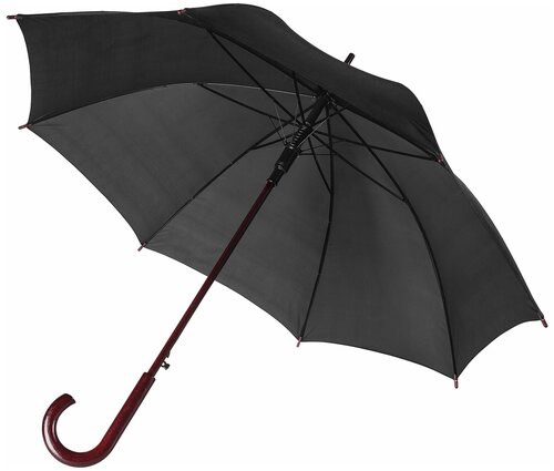 Зонт-трость Unit, полуавтомат, купол 100 см, 8 спиц, деревянная ручка, черный