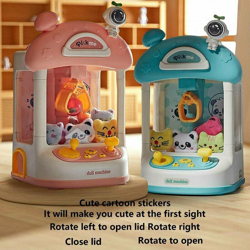 Детский игровой автомат хватайка с игрушками краб игрушка / Мини-захват для кукол с подсветкой, звуковая "синий для мальчиков"