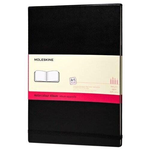 Скетчбук для акварели Moleskine Classic Watercolour Notebook 14 х 9 см, 200 г/м², 30 л. черный