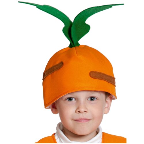 фото Маска карнавалoff морковка (4118), зеленый/оранжевый, размер 53-55