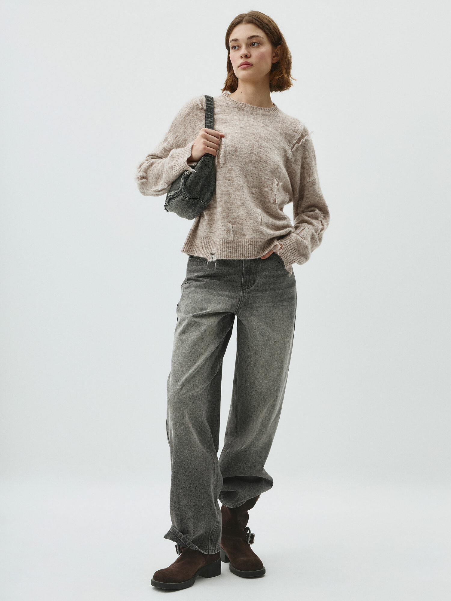 Джемпер Sela, размер M INT, бежевый меланж — фото 1