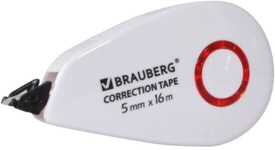 Корректирующая лента Brauberg SUPER, 5 мм х 16 м, корпус белый, блистер