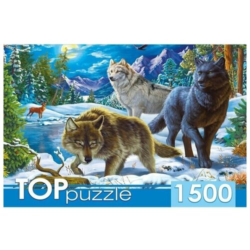 пазл волки в ночном лесу 1000 элементов Пазл TOP Puzzle 1500 деталей: Волки в ночном лесу