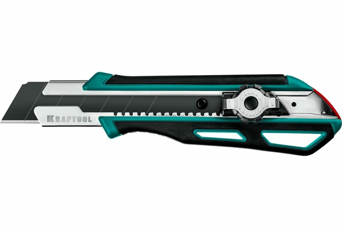 Нож KRAFTOOL GRAND-25 с двойным фиксатором сегментированные лезвия 25 мм 9190