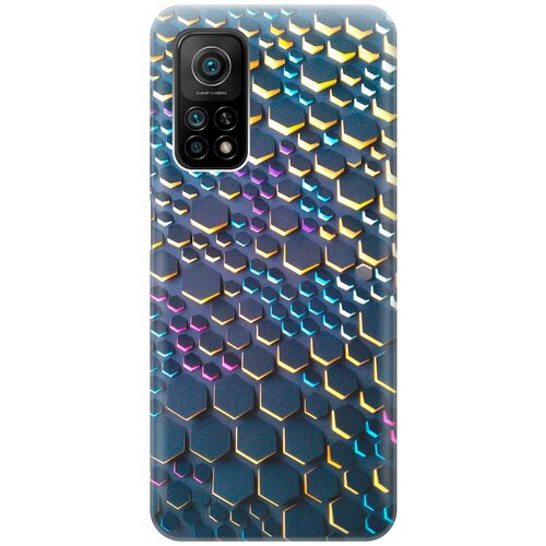 фото Re:pa накладка transparent для xiaomi mi 10t / mi 10t pro с принтом "графитовые соты"