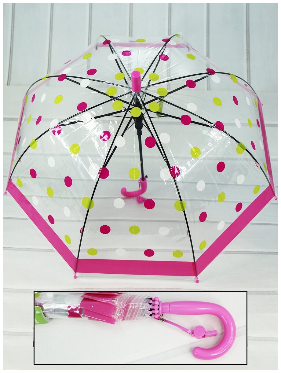 Детский зонт-трость Rain-Proof umbrella полуавтомат 259/розовый