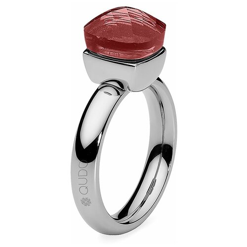 Кольцо Qudo, кристалл, размер 16.5, красный, серебряный