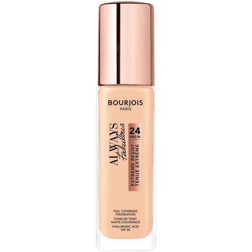 Bourjois Тональный крем Always Fabulous Full Coverage Foundation, SPF 20, 30 мл, оттенок: 100 стойкий консилер 24 часа bourjois always fabulous 6 мл