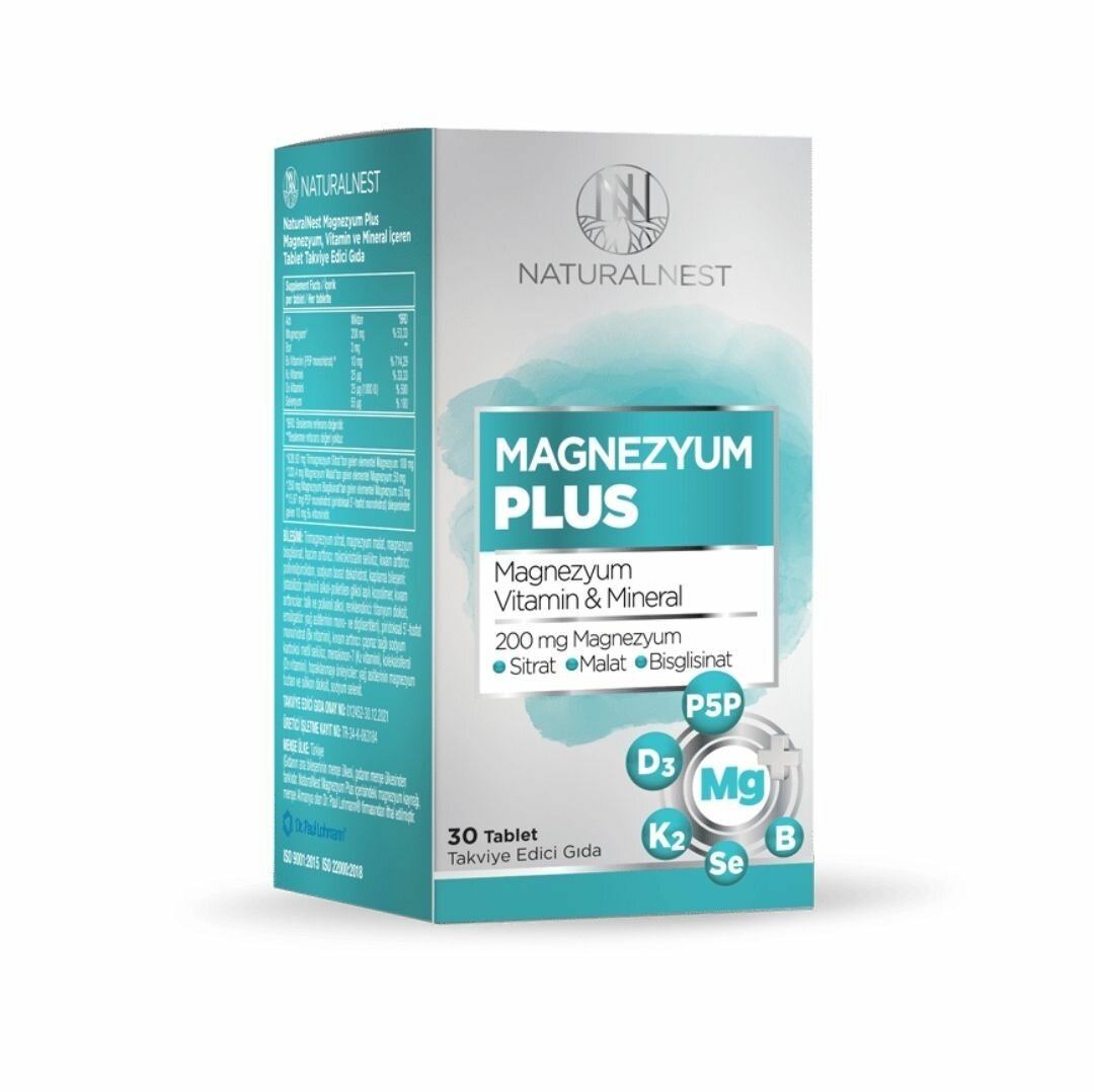 NaturalNest Magnezyum Plus 30 Tablet / Натуралнест Магний комплекс 30 таблеток Orzax