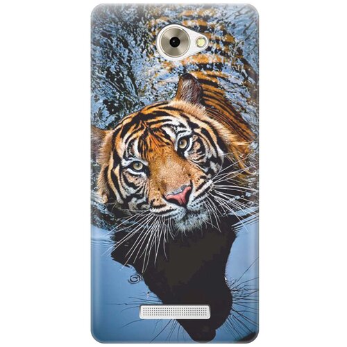 фото Cиликоновый чехол тигр купается на bq bqs - 5070 magic / би кью 5070 re:pa