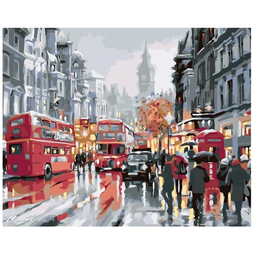Пасмурный день в Лондоне Раскраска картина по номерам на холсте