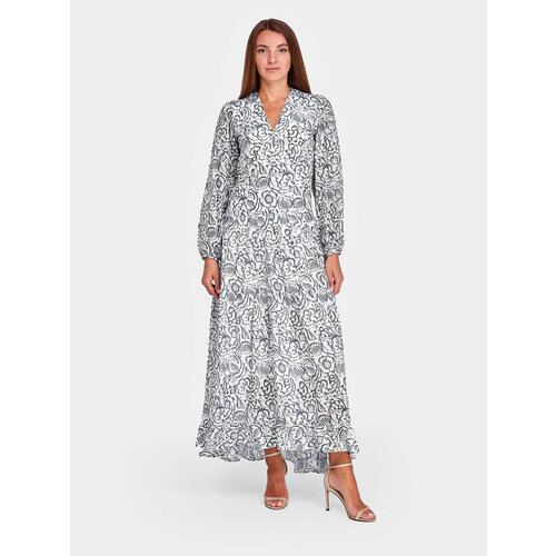 Платье SKILLS & GENES, хлопок, повседневное, трапециевидный силуэт, макси, размер 44, белый