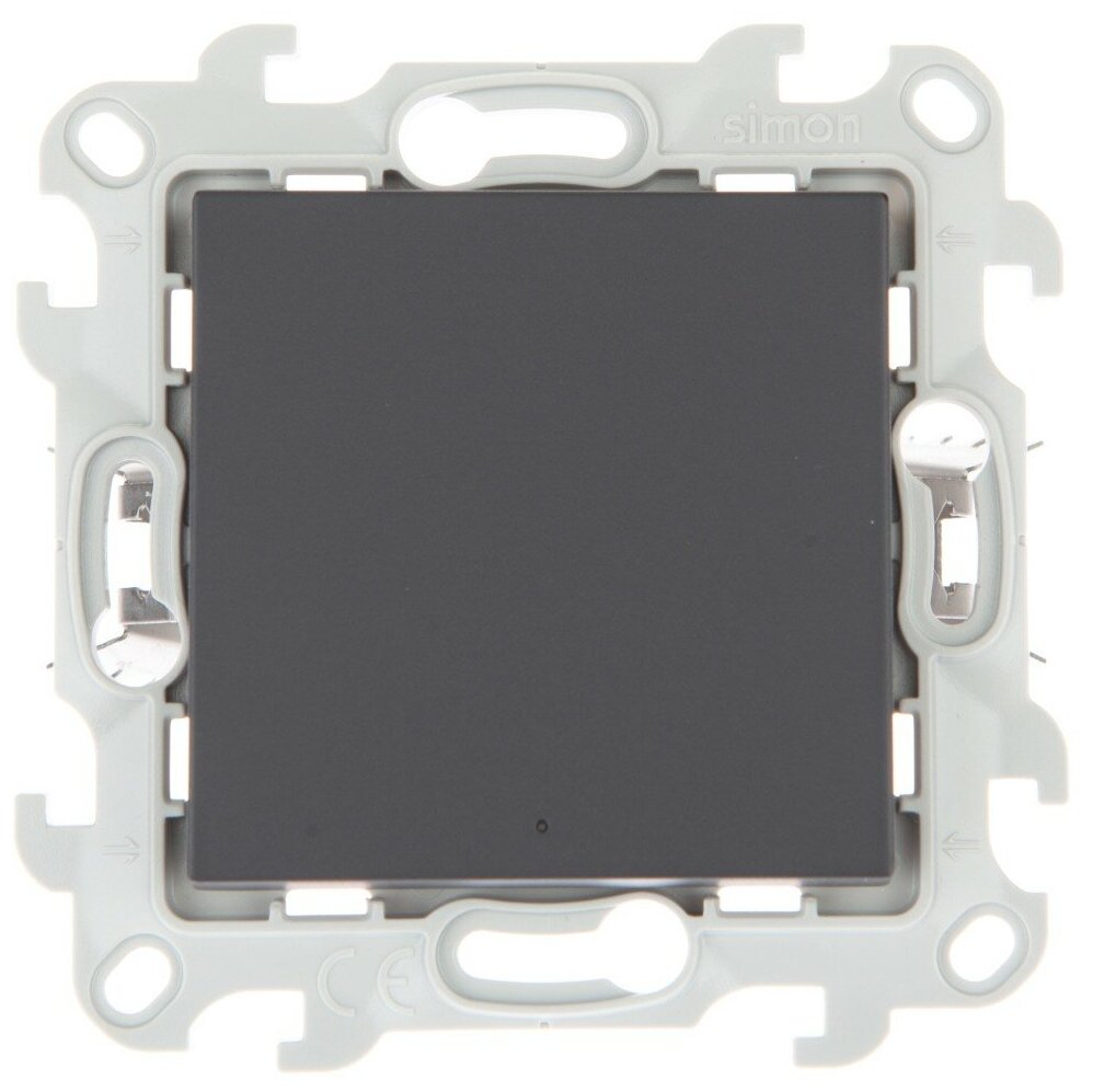 24 Harmonie Push&Go 2420204-038 Выключатель одноклавишный проходной (10 А, подсветка, под рамку, скрытая установка, графит) Simon - фото №1