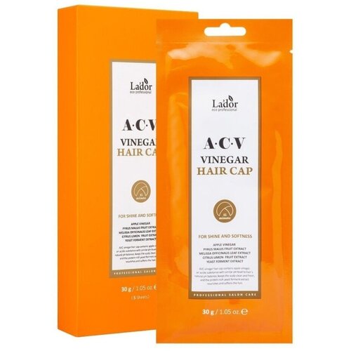 Набор масок-шапок для волос Lador ACV Vinegar Hair Cap, 5 шт. по 30 гр.