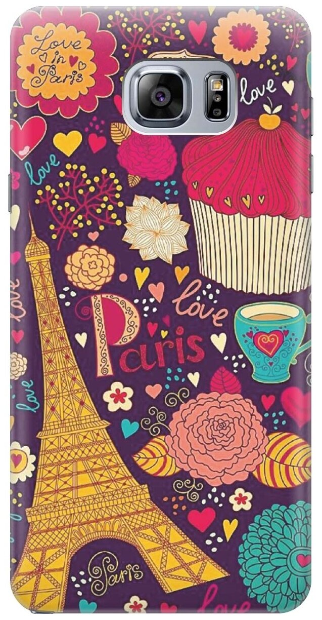 RE:PA Накладка Transparent для Samsung Galaxy Note 5 с принтом "Love in Paris"