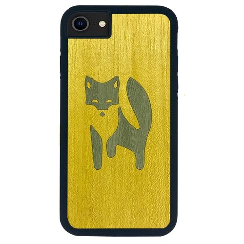 Чехол Timber&Cases для Apple iPhone SE 2020/7/8 TPU WILD collection - Хитрость леса/Лиса (Желтый - Зеленый Кото)