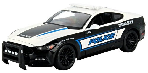 Легковой автомобиль Maisto Ford Mustang GT Police (36203) 1:18, черный/белый