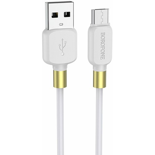 Дата-кабель USB универсальный MicroUSB Borofone BX59 Defender (белый) дата кабель krutoff microusb 20см white