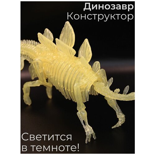 Скелет Динозавра Стегозавр конструктор светится в темноте игрушка для мальчиков 399₽