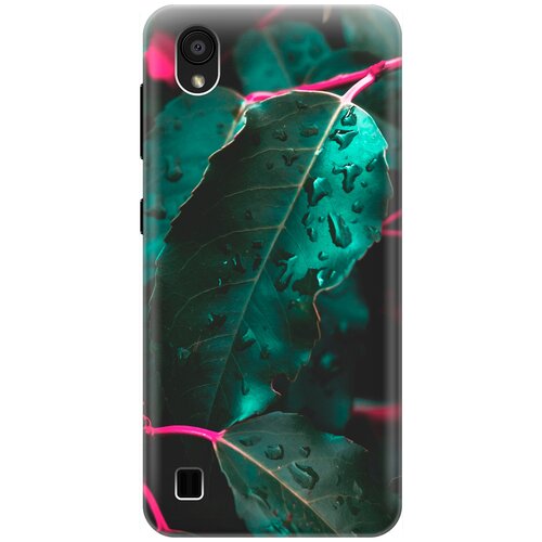 фото Re:pa накладка transparent для zte blade a5 (2019) с принтом "капли на листьях"