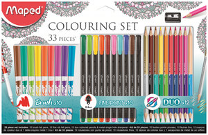 Набор для творчества MAPED "Colouring Set", 10флом, 10капилл. руч, 12двустор. цвет. кар, точилка,897417