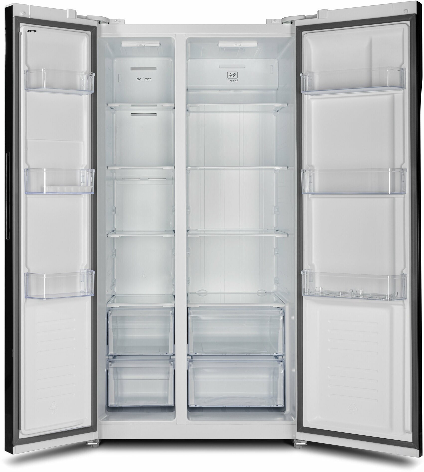 Холодильник HYUNDAI CS5003F, двухкамерный, белое стекло - фото №10