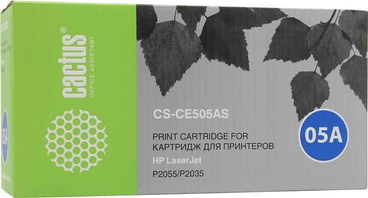 Набор картриджей Cactus CS-CE505AS-2, черный, 2300 страниц, совместимый для LaserJet P2035 / P2035n / P2055 / P2055d / P2055dn / P2055d