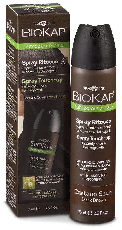 BioKap Краситель прямого действия Nutricolor Spray Touch Up, dark brown, 75 мл, 90 г