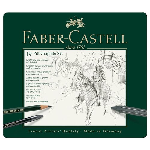 Faber-Castell Набор карандашей Pitt Graphite, 112973 черный 19 шт.