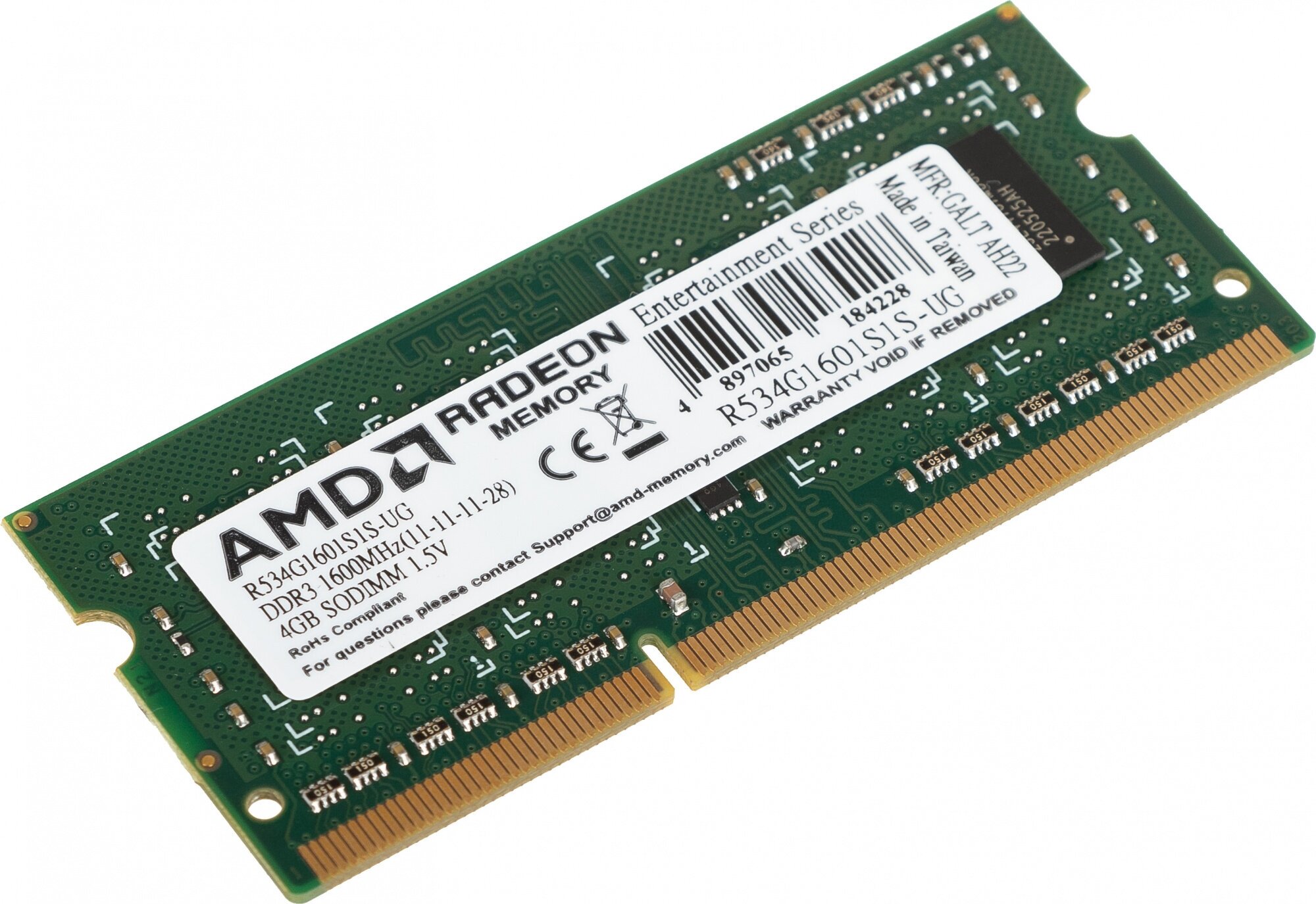 Оперативная память AMD DDR3 1600 МГц SODIMM CL11 R534G1601S1S-UG