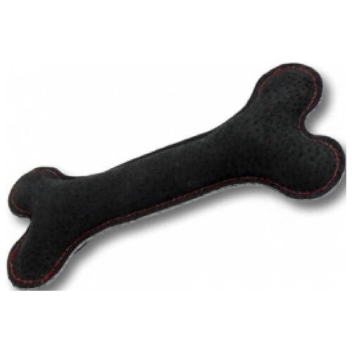 Gosi 08060 игрушка для собак кость, натуральная кожа черная, этикетка флажок (2 шт)