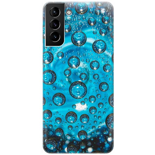 фото Re:pa накладка transparent для samsung galaxy s21 plus с принтом "голубые капли"