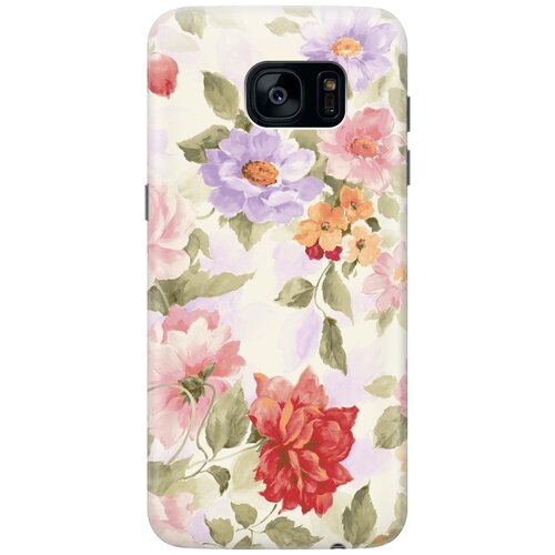 фото Cиликоновый чехол на samsung galaxy s7 edge / самсунг с7 эдж с принтом "нежные цветы" gosso