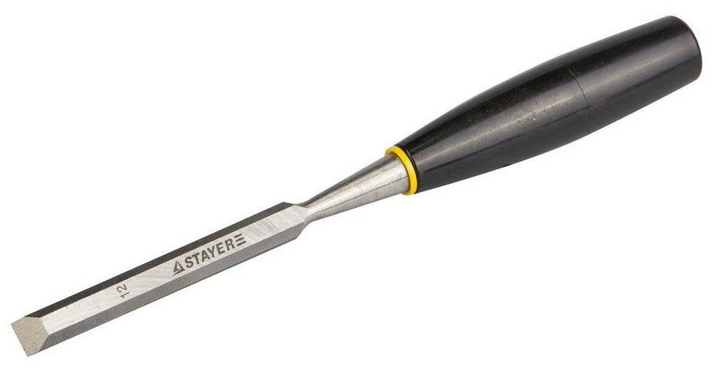 Стамеска STAYER 1820-12 плоская с пластмассовой ручкой, 12мм