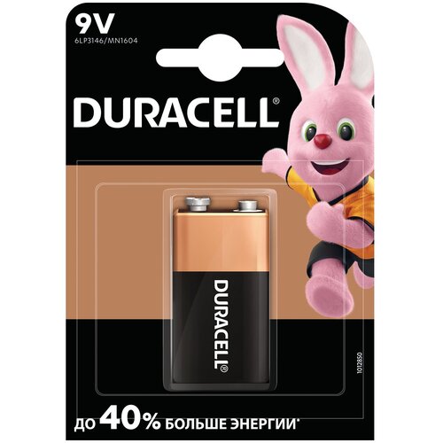 Батарейка Duracell Basic 9V Крона, в упаковке: 1 шт.