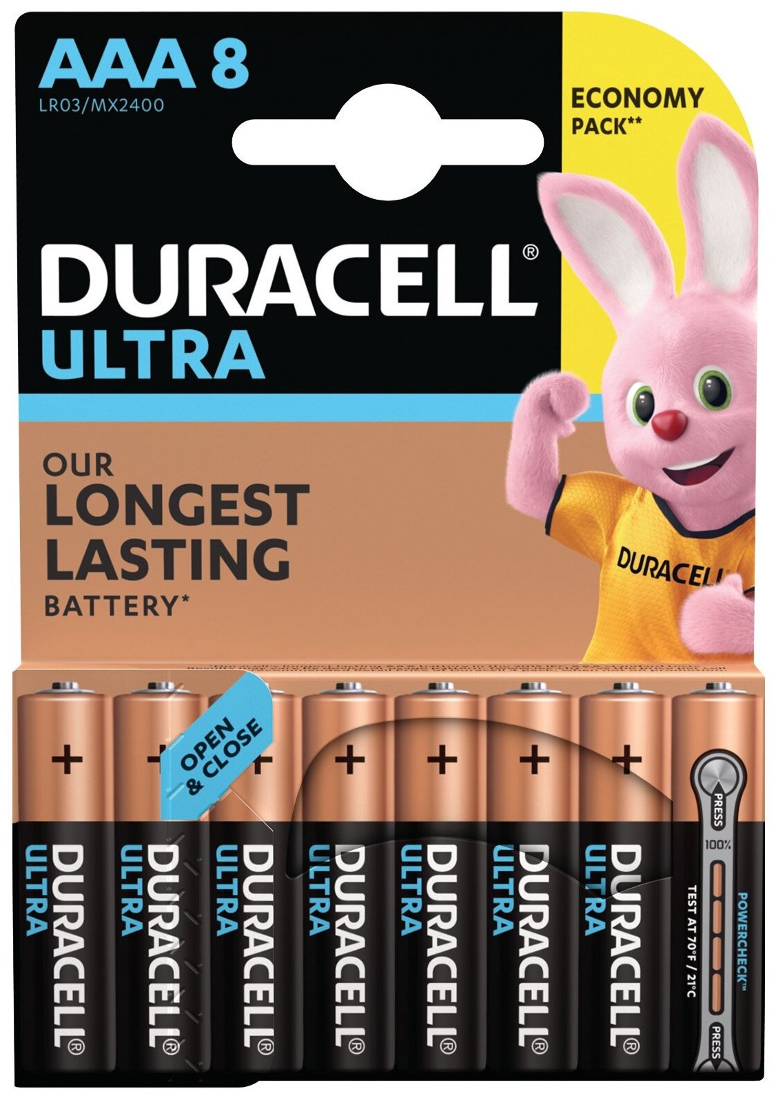 Батарейка Duracell Ultra Power AAA/LR03, в упаковке: 8 шт.