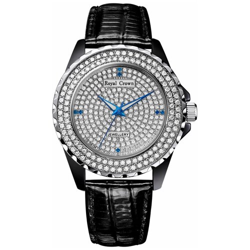 Наручные часы Royal Crown, черный, серебряный наручные часы royal crown royal crown 3591 rdm 6 серебряный