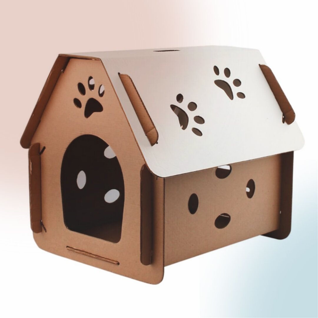 Картонный домик-когтеточка "Кристофер" для кошек и собак, лежанка для животных, лежак, подстилка для животных, игровой комплекс, игрушка,когтеточка - фотография № 4