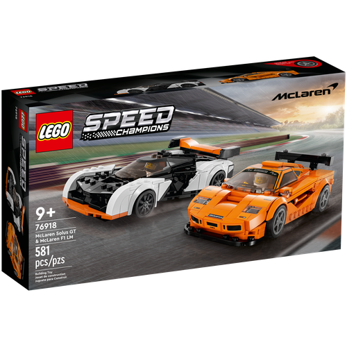 конструктор lego коллекционные наборы 10330 конструктор mclaren f1 mp4 4 и айртон сенна Lego Speed Champions 76918 McLaren Solus GT & McLaren F1 LM