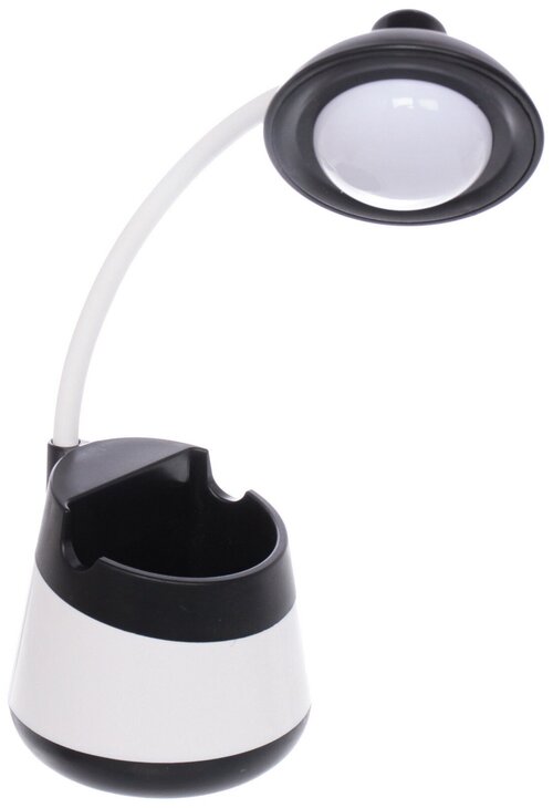 Настольная лампа «Marmalade-Фонарь» LED цвет черный, с подстаканником и держателем для телефона