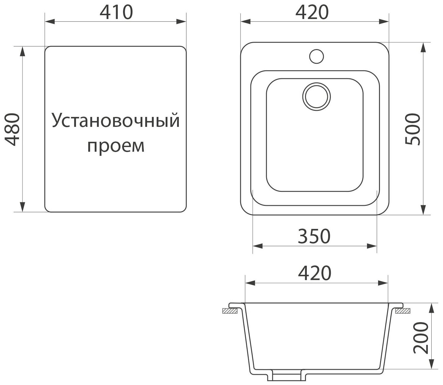 Кухонная мойка GreenStone GRS-17 цвет: черный GRS-17-308 . - фотография № 4