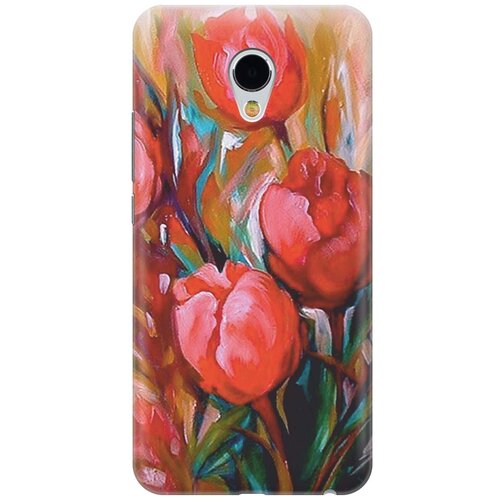 фото Cиликоновый чехол на meizu mx6 / мейзу мх6 с принтом "тюльпаны" gosso