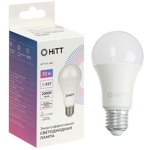 Лампа HiTT-PL, A60, 32 Вт, 230 В, E27, 3000 К