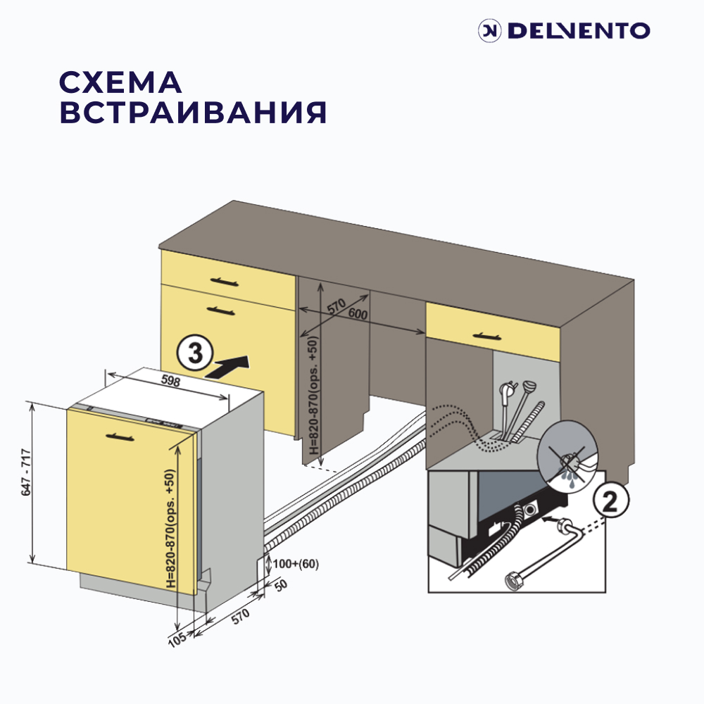 Встраиваемая посудомоечная машина Delvento - фото №13