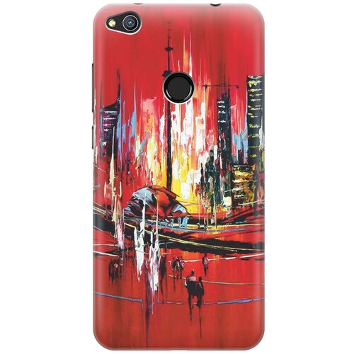 фото Cиликоновый чехол на honor 8 lite / хонор лайт с принтом "акварельный город" gosso