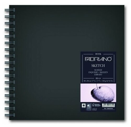 Скетчбук для зарисовок Fabriano Sketch Book  15 х 15 см (15х15 см), 110 г/м², 80 л. белый