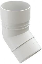 Колено трубы водостока DOCKE STANDARD (Деке Стандарт) d80мм 45 градусов цвет RAL 9003 Белый Пломбир