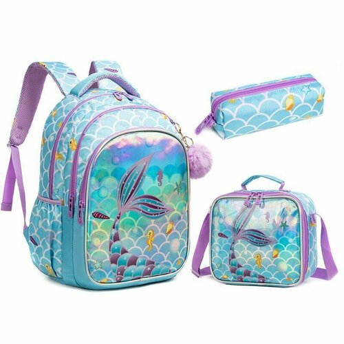 фото Школьный рюкзак с эргономичной спинкой "mermaid" с наполнением , арт. 71377-4 jasminestar