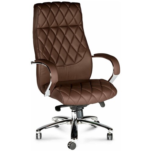 фото Кресло руководителя бонд (brown) сталь + хром /темно- коричневая экокожа norden chairs